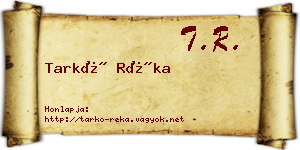 Tarkó Réka névjegykártya